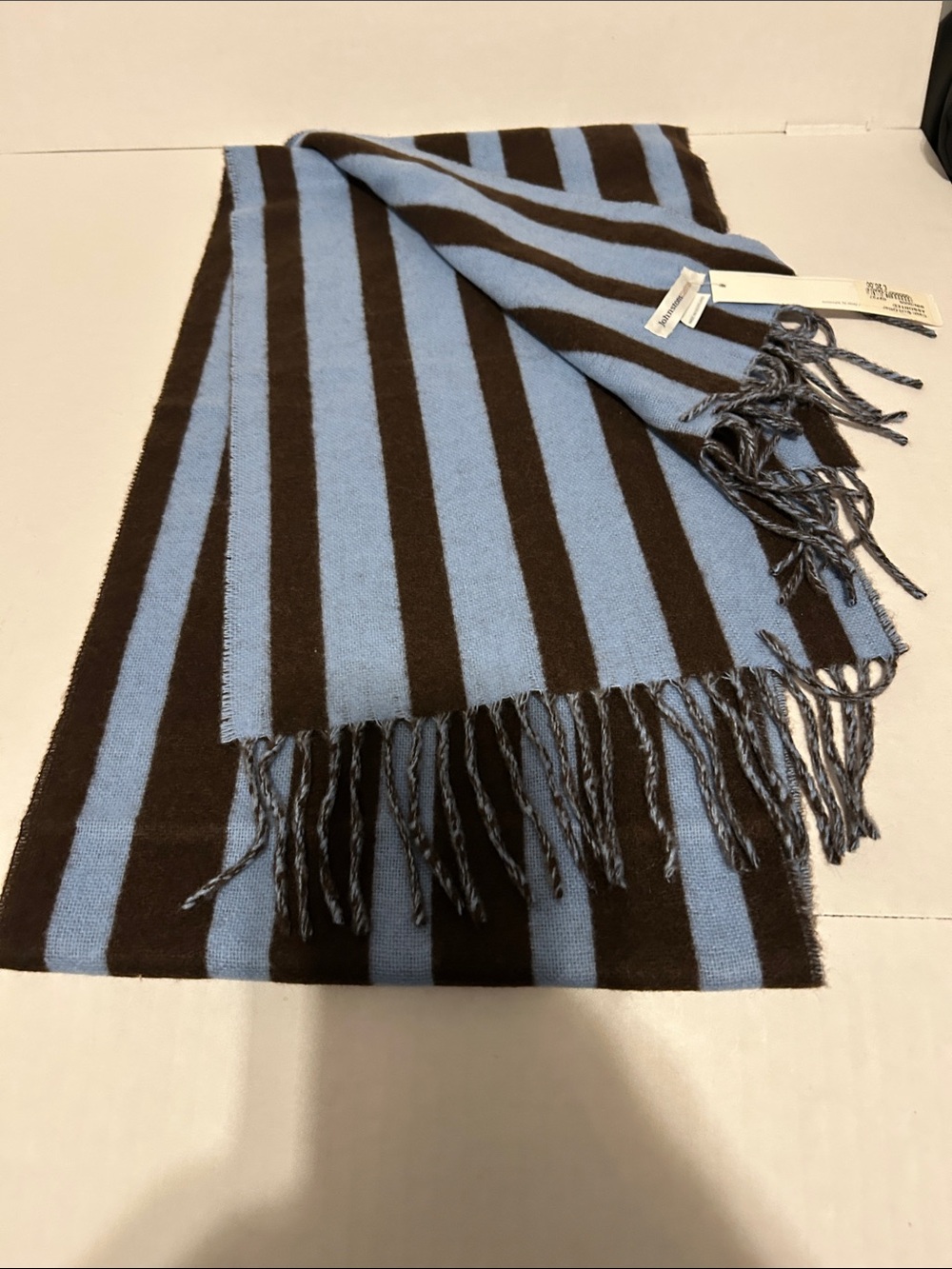 Johnstons of Elgin 100% Cashmere Striped Scarf